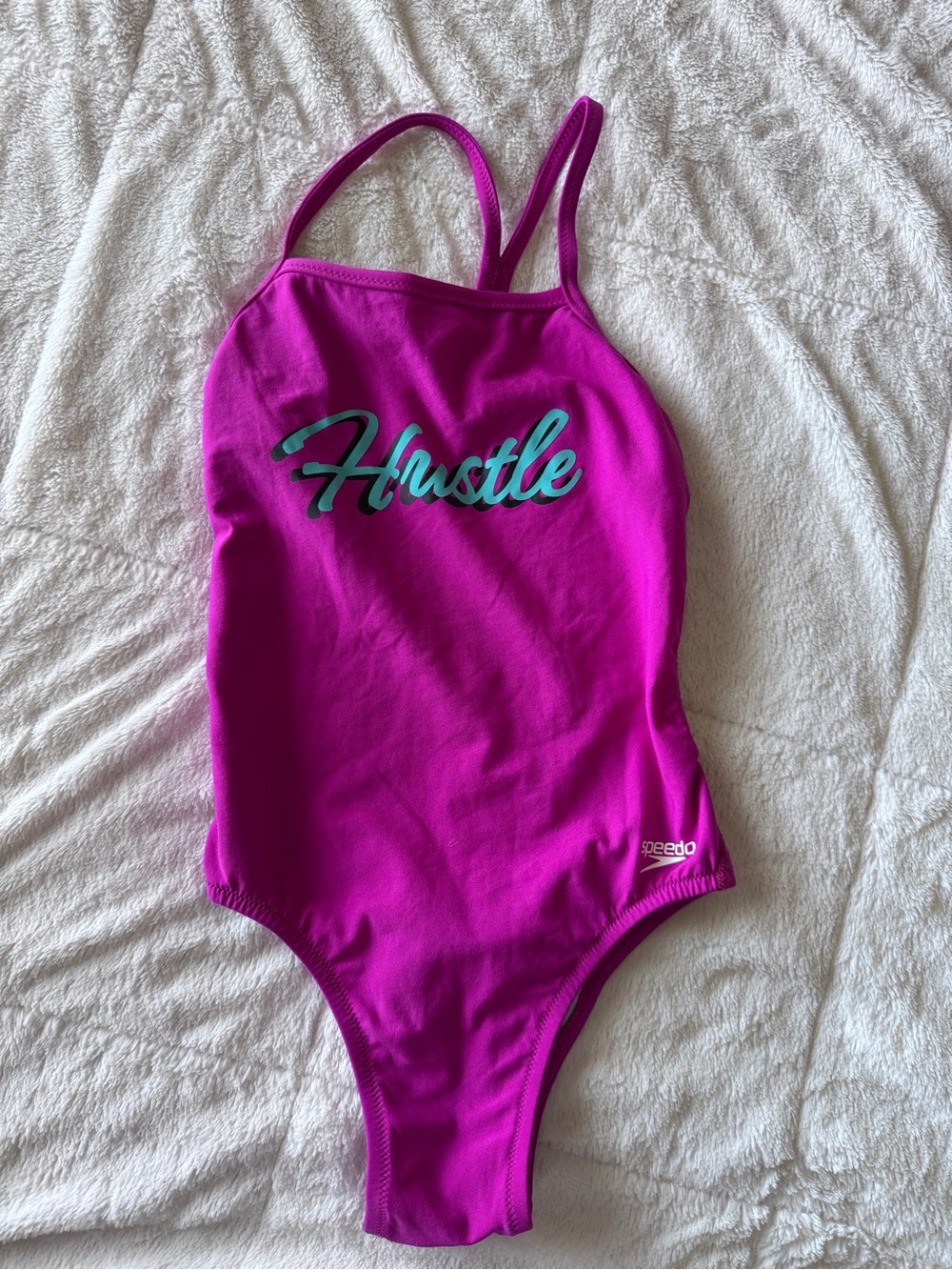Like New Speedo Women’s Magenta 'Hustle' One-Piece Swimsuit - The One back Sz 26